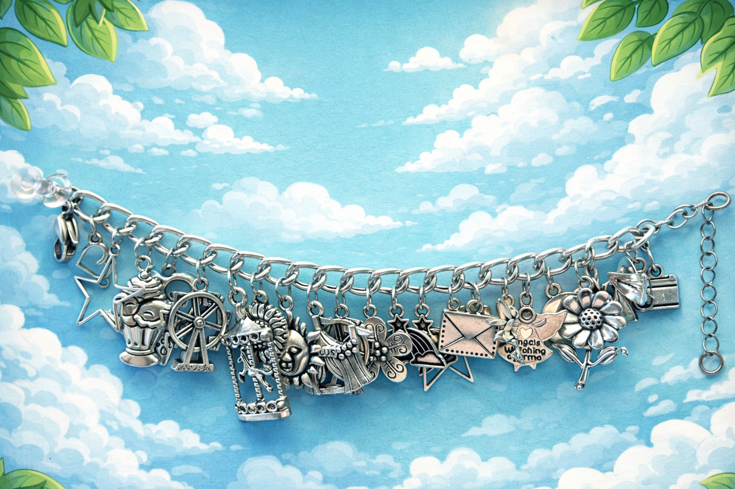 junky silver based stainless steel charm bracelets