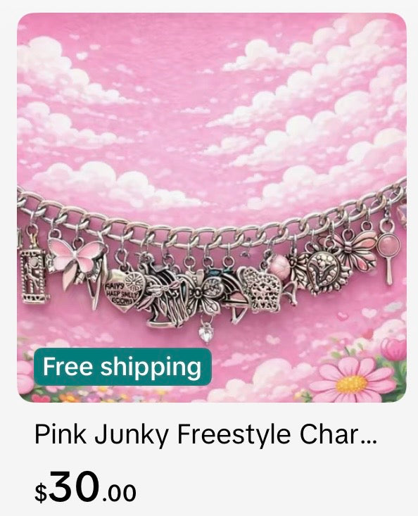 junky silver based stainless steel charm bracelets